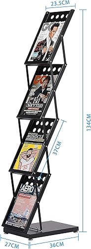 Miniatura 5 de WERTIRUNG Catálogo de revistas para folletos, exhibición de literatura, estante de catálogo de literatura con bolsa de transporte, soporte de