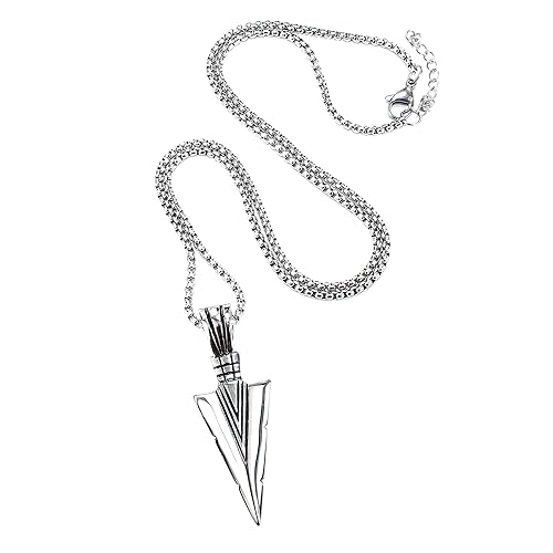 Miniatura 4 de Baronyka Handmade Arrowhead Pendant Necklace For Men, Stainless Steel 24" chain with 2" Extension & Lobster Claw Clasp, Mens Necklaces