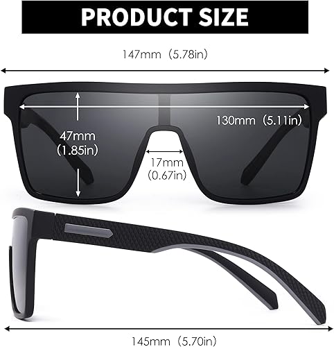 Miniatura 6 de GLINDAR Gafas de sol polarizadas para hombre gafas deportivas cuadradas de gran tamaño