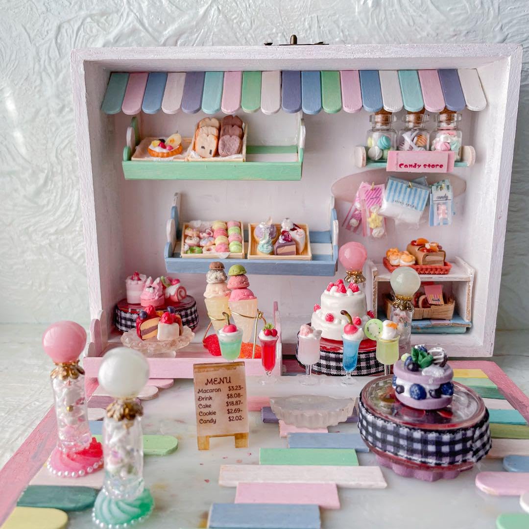 Amazon.co.jp: 箱庭 ミニチュア ドールハウス 屋さん カラフル