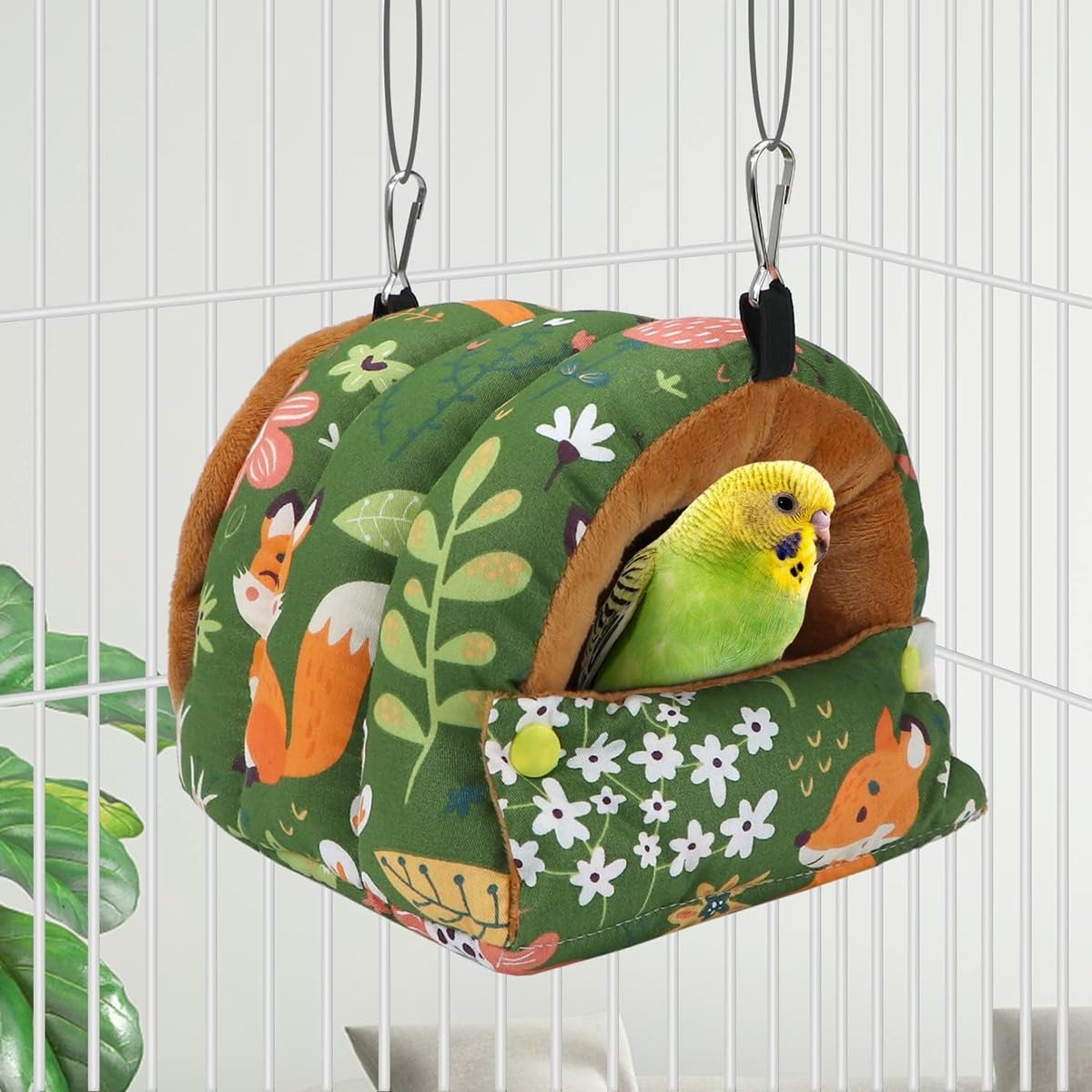 RANJOVER 1 Piece Bird Nest House Hanging Hammock for Parrots Budgies Parakeets Cockatiels, Photo Color - Image 4