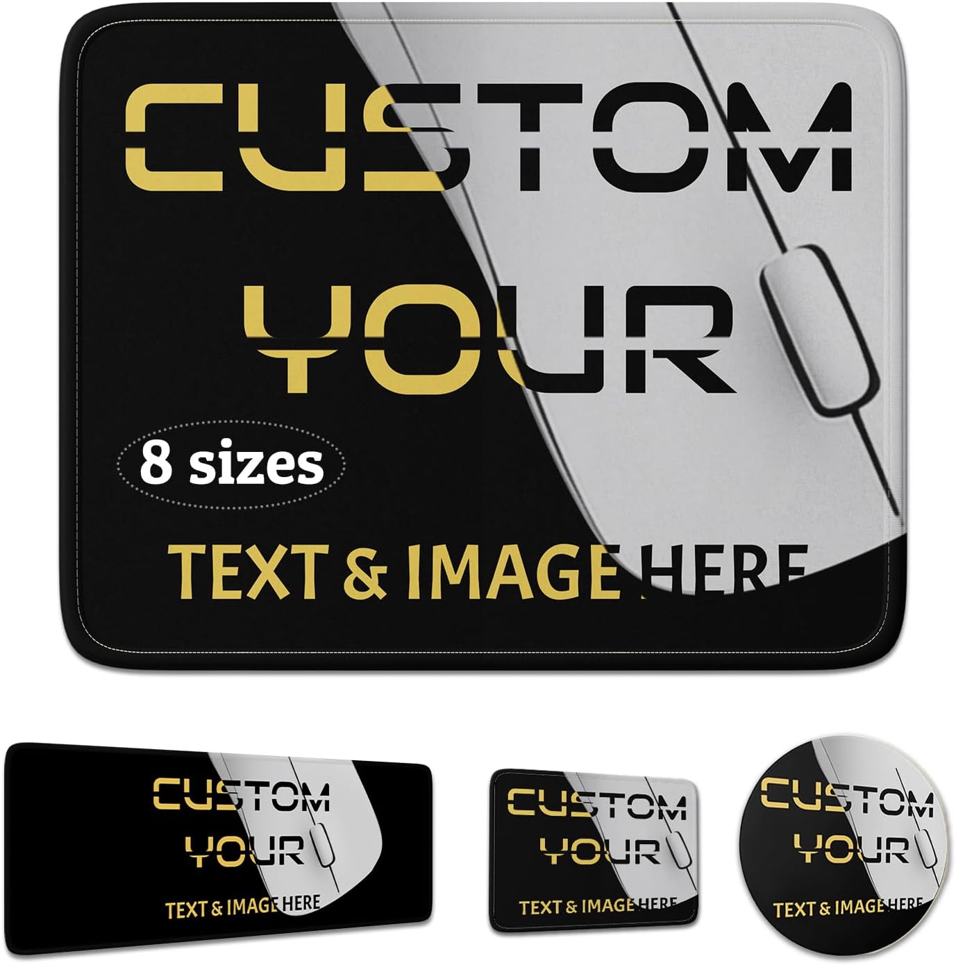 Custom Mouse Pad with Photo 8 Sizes and 15 Colors Customized Non-Slip Waterproof Mousepad Personalized Laptop Desk mat with Picture/Text for Office Home (16x35.5 in)
