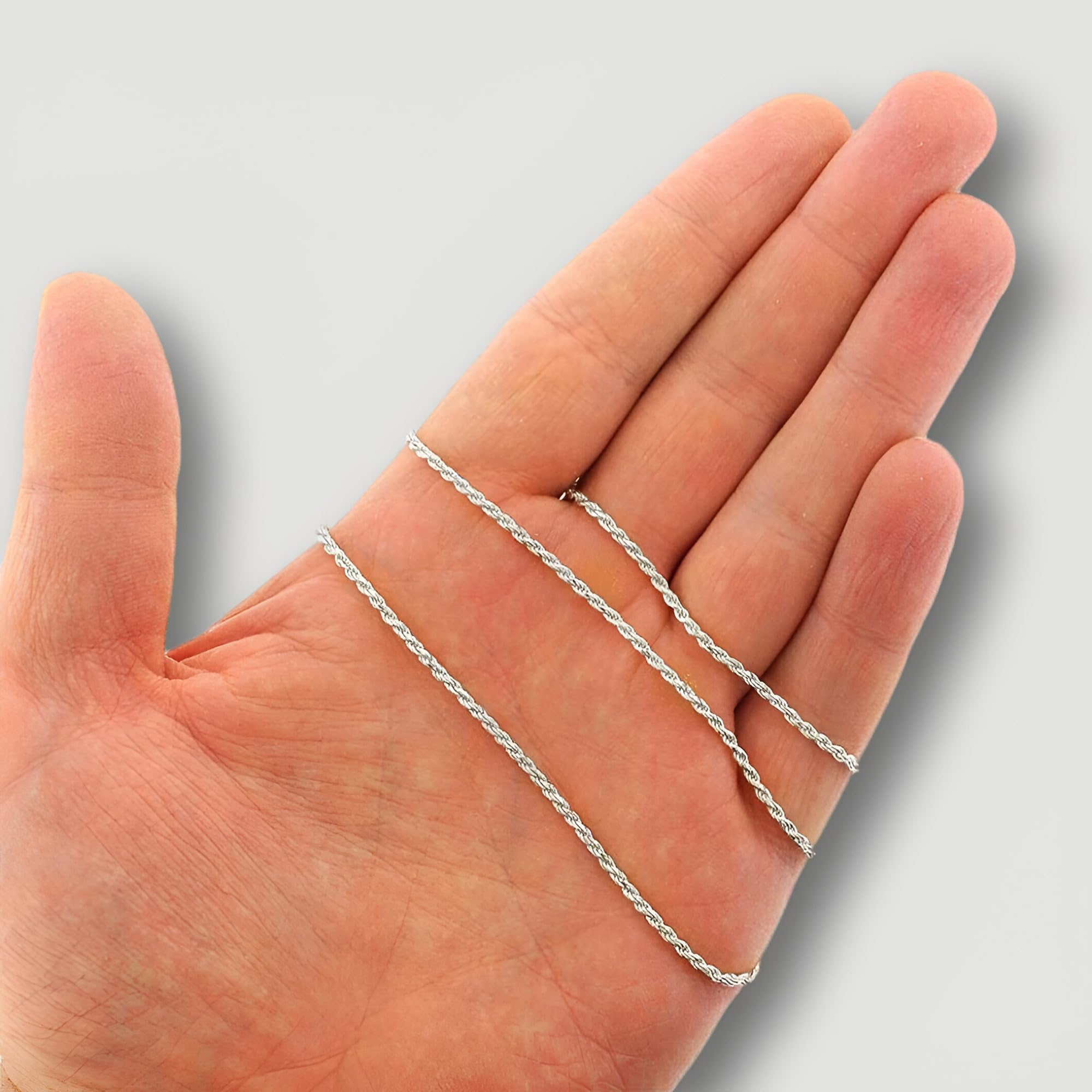 Designer Inspirations Boutique Collana in argento Sterling 925 da 1,5/2/2,4/3,5 mm, unisex, da donna, uomo, 16 18 20 22 24 26 28 30 81,3 cm, 20 inch, Metallo