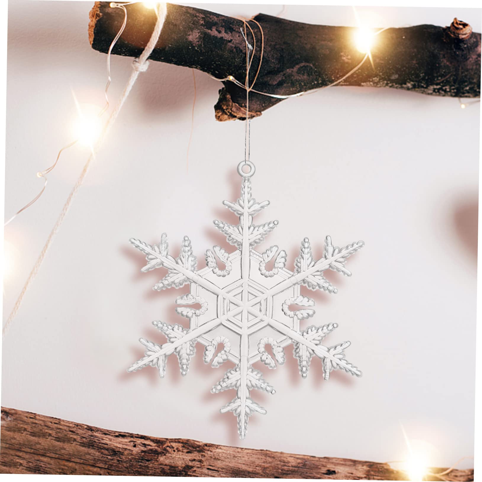 MAGICLULU 4 Ensembles Pendentif Flocon De Neige Transparent Décoration Suspendue Flocon De Neige Flocons De Neige Suspendus Étincelants Noël Lumières De Fête en Plein Air 18 Pièces * 4