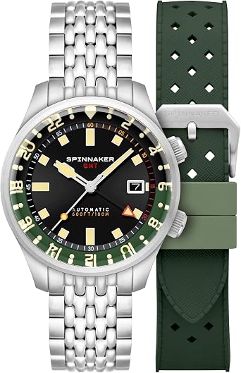 Spinnaker SP-5121-44 Bradner Watch Automatic 18 ATM Waterproof Sapphire Crystal Black Dial Mens Genuine Product