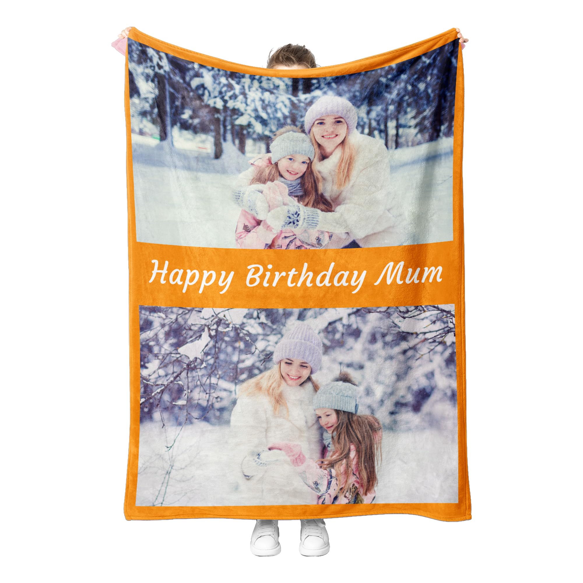 Print Maniacs Personalised Photo Blanket, Flannel, Single Layered, Customised Blanket with Picture, Personalised for Women & Adults