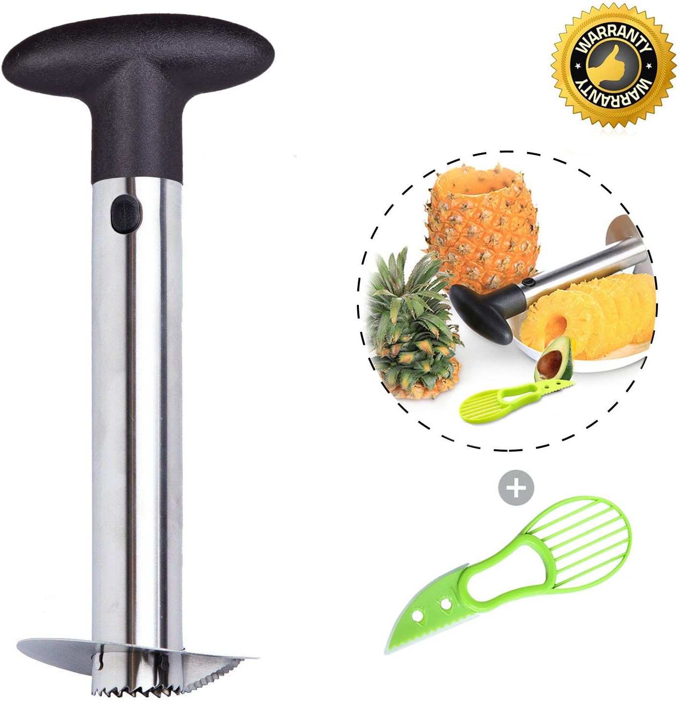 Love66 1 11 ineapple Professional Pineapple Slicer 3-In-1Pineapple Spiral Cutter Stainless Steel Frosted De-Corer Peeler,Fast Peels