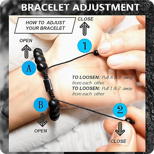 Miniatura 3 de -Pulsera magnética de hematita: pulseras magnéticas con cuentas para hombres y mujeres (las cuentas son de 0.3 pulgadas de diámetro) (negro3)..,
