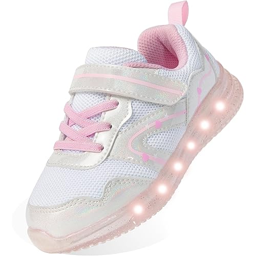 Boys Girls Sneakers Light up for Toddler Size 5 to Little Kids Size 2