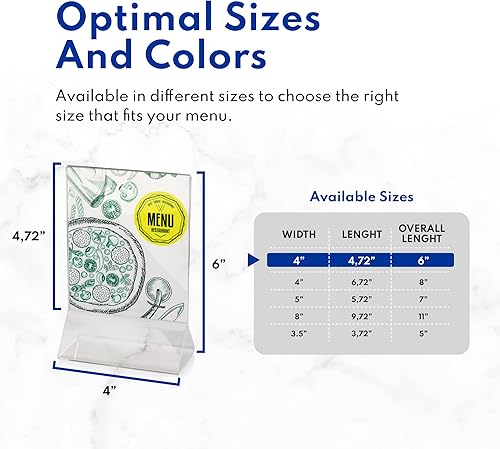 Miniatura 8 de New Star Foodservice 22919 - Tarjetero acrílico para menú, 3.5 x 5 pulgadas, transparente, juego de 12
