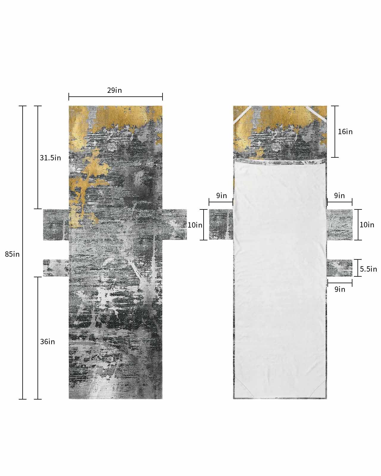 Black Yellow Beach Lounge Chair Towel Cover, Soft Chaise Lounge Towel with Side Pockets Patio Pool Chairs Cover for Beach/Pool Sunbathing 29x85 Modern Abstract Farmhouse Graffiti Art