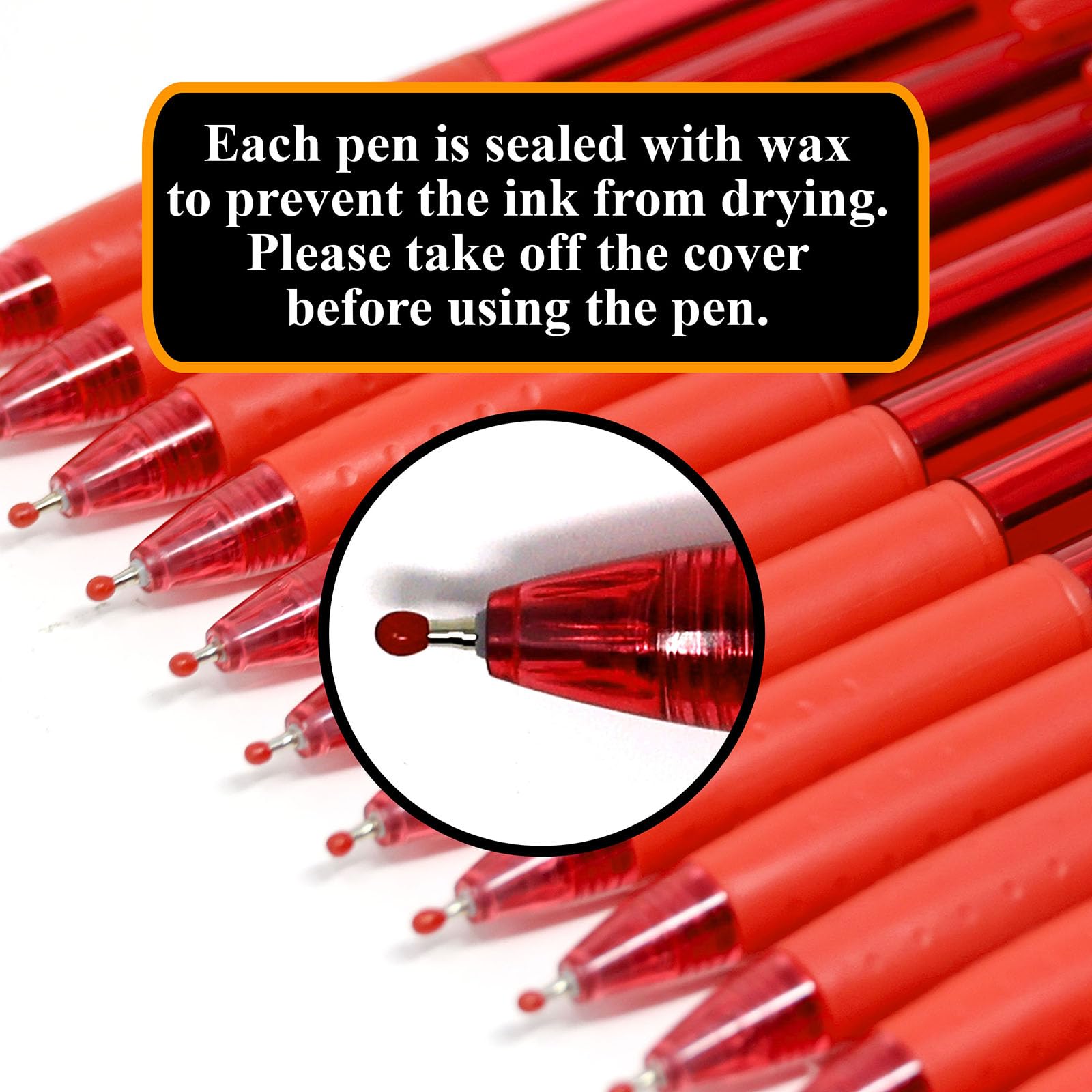 THINK2MASTER 24 bolígrafos de tinta roja Think2 de punta de precisión de 0,7 mm. (24 rojos) bolígrafos pequeños de punta fina con tinta suave de secado rápido.