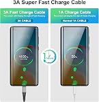 USB Type C Cable Fast Charging,3pack 10ft Premium Nylon Braided 3A Rapid Charger Quick Cord,Type C to A Cable Compatible for Samsung Galaxy S21 S20 S10 S9 S8 Plus,Note 20 10 9 8, LG V50 V40 G8 G7