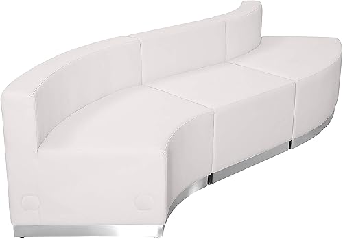 Flash Furniture HERCULES Alon Series White LeatherSoft Configuración de recepción, 3 piezas