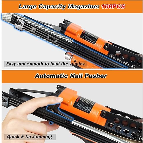 Miniatura 6 de K-SC7E - Pistola neumática de anillo de cerdo de calibre 15, corona de 34 pulgadas, 0.276 in a 0.315 in de diámetro de cierre con nariz larga,