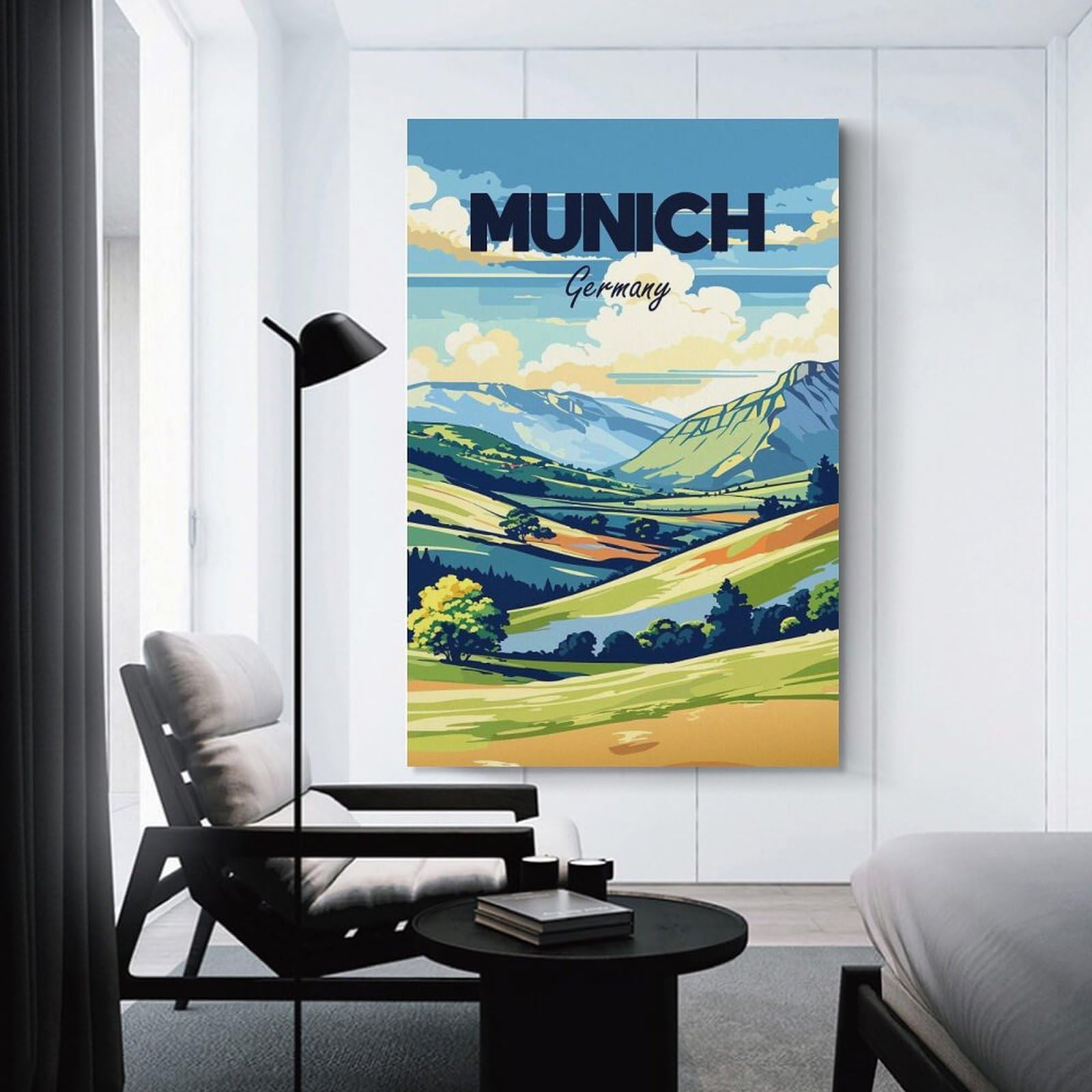 Junmoney Munich Germany Landscape Travel Canvas Art Print, 20x30inch(50x75cm), for Wall Displays, Bedrooms Or Room Updates, Home Wall Art for Statement Displays