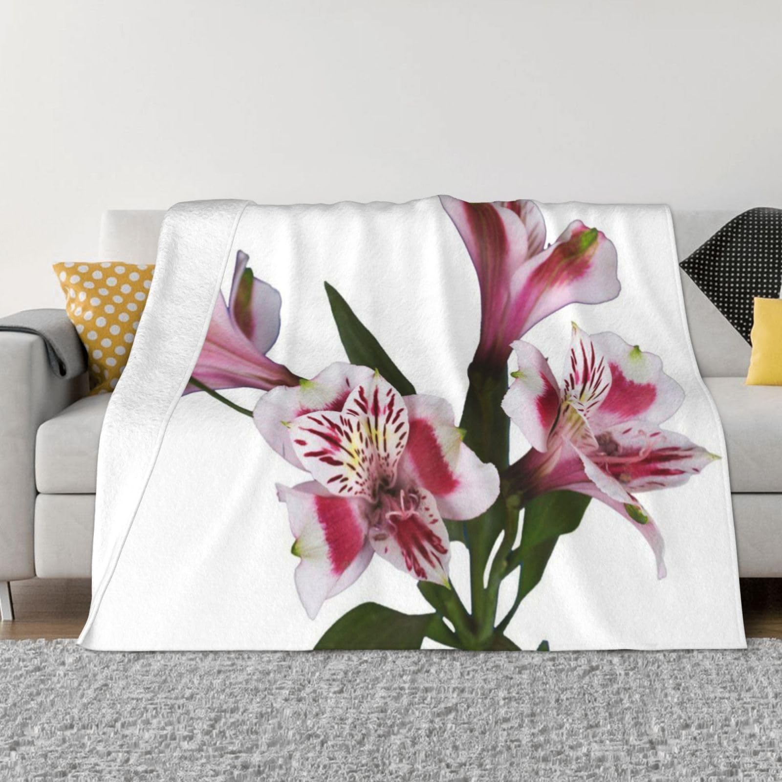 Couverture douce Fresh Alstroemeria en flanelle de qualité supérieure pour lit
