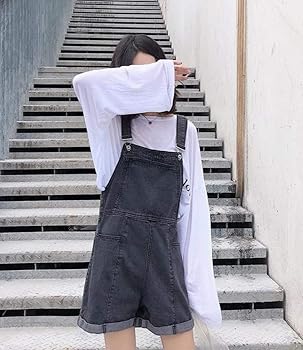 [YYQ-SHOP] デニム サロペット 短パン レディース ゆったり