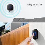 SECRUI Wireless Doorbell, Easy Installation, Adjustable Volumes, 58 Chimes, 1000Ft Operating Range, LED Indicator, Black