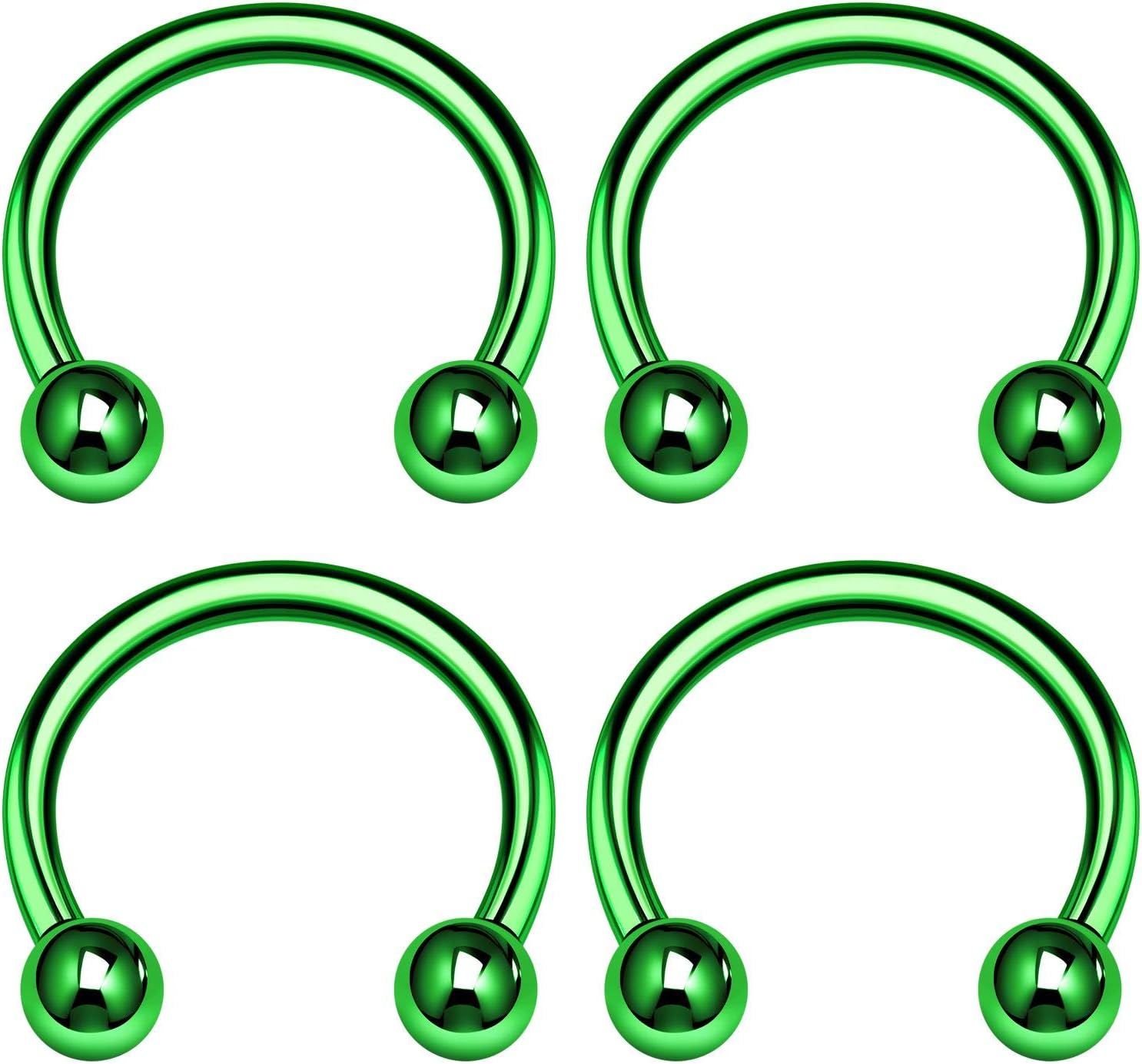 4PCS Horseshoe Earrings Ball Cartilage Septum Nose Tragus Earrings Eyebrow Piercing Jewelry Pick Size and Color