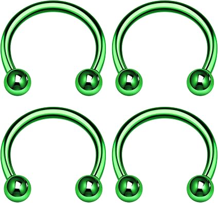 4PCS Horseshoe Earrings Ball Cartilage Septum Nose Tragus Earrings Eyebrow Piercing Jewelry Pick Size and Color