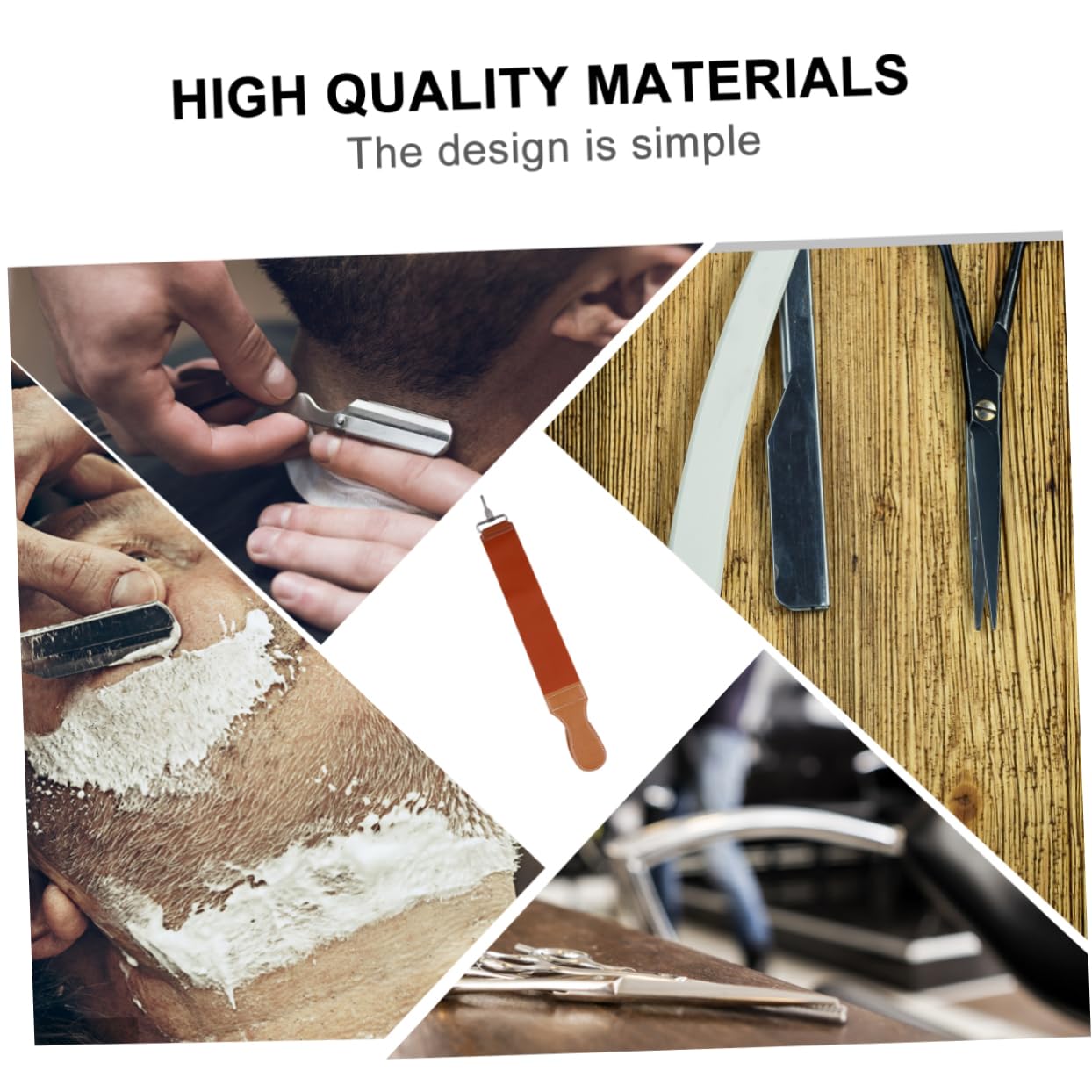 MERRYHAPY Straight Razor Strop Double-sided Sharpening Belt Leather Razor Sharpening for Haircut Tools