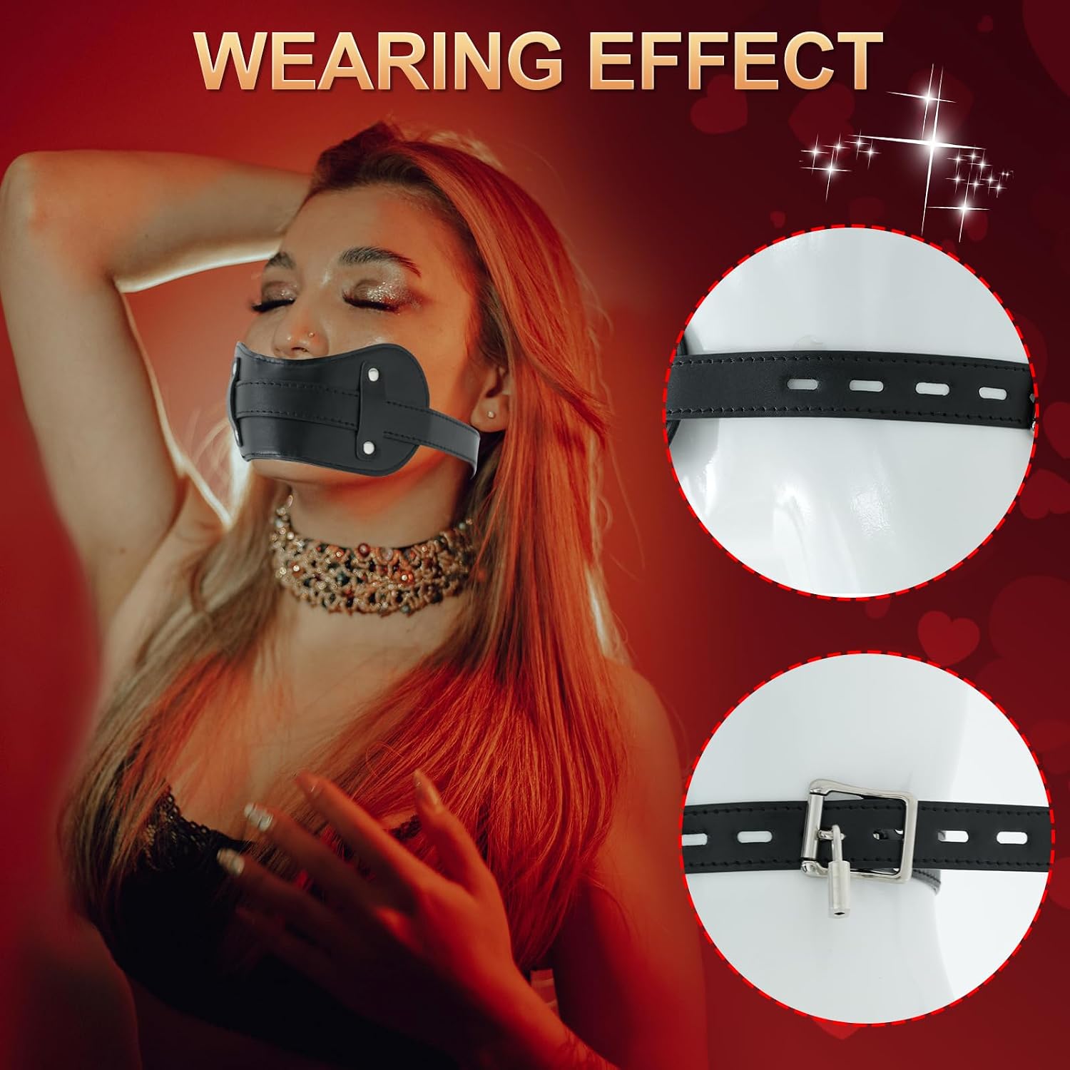 Leather Ball Gag Ball Sex Play Adjustable Bondage Gags & Muzzles Fetish Restraint Toys for Adult Couple SM Game