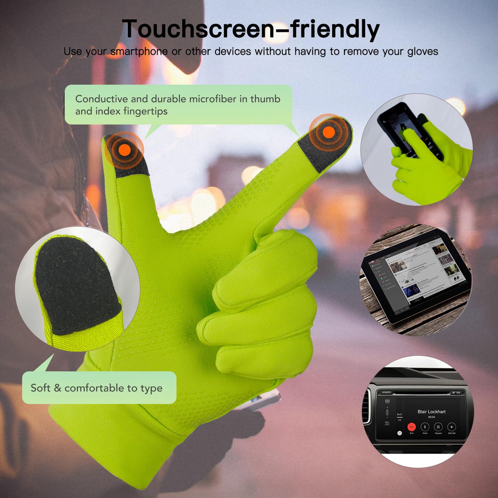 Unigear Guanti Invernali, Guanti Interni Sportivi Touchscreen Caldo Antiscivolo Sportivo per Uomo Donna, Idea per Corsa, Ciclismo, Arrampicata, Sci