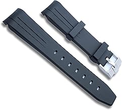 WAMD Curved End TPU Rubber Watch Straps, Compatible with Omega MoonSwatch Watches and more - 20 mm Rubber Watch Straps