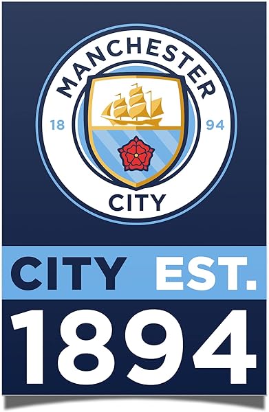 Desert Cactus Manchester City Poster Man City MCFC Football Soccer 24 x 36 inch Room Office Décor Decoration Official Fan Gear (24x36,Style 1)