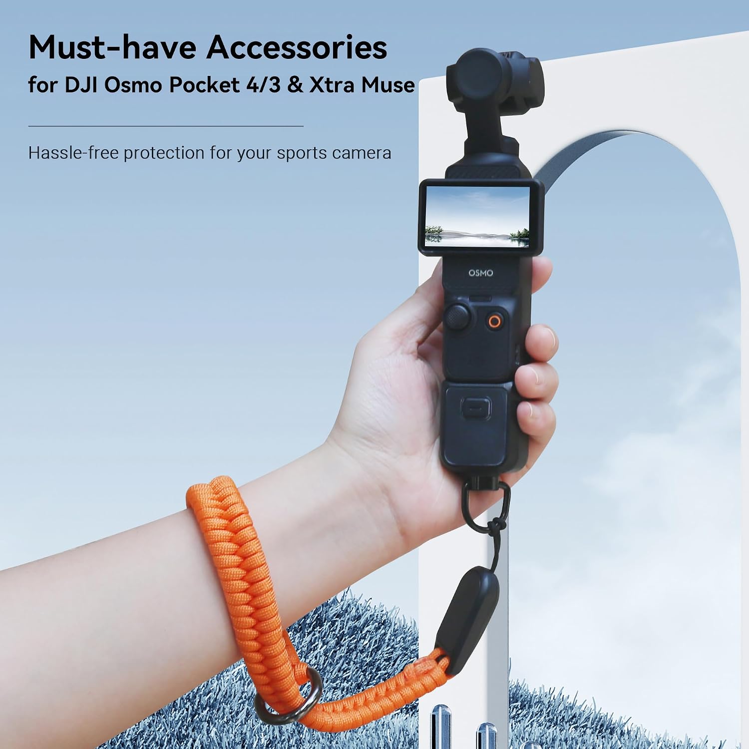 CYNOVA Nylon Wrist Strap for Osmo Pocket 3/4/Xtra Muse/Insta 360 Luna Ultra | Adjustable Hand Wrist Straps Lanyard with a 1/4" Screw, Compatible with GoPro, Nikon, Canon, Sony, and Samsung DSLR Cameras