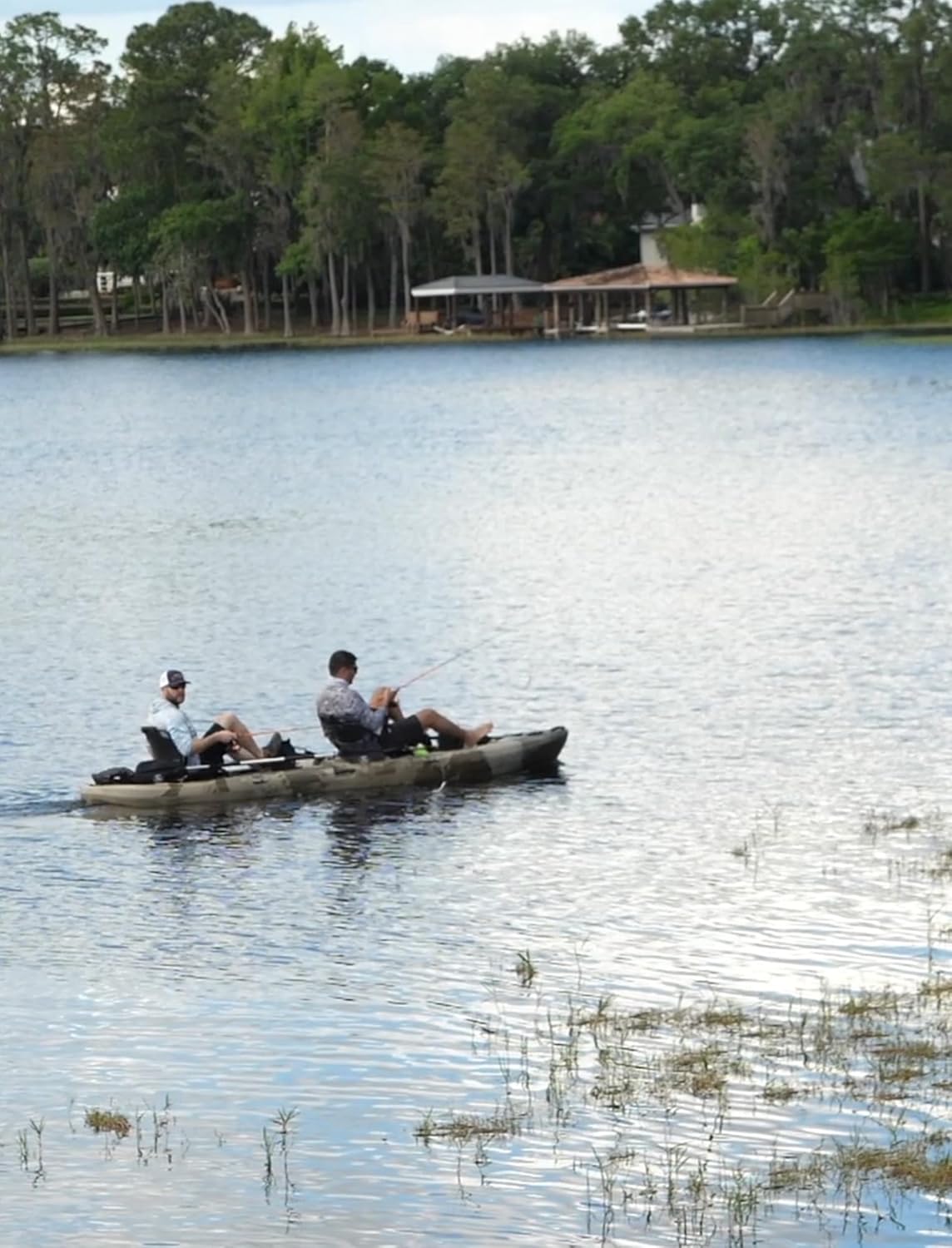 Brooklyn 13.5 Tandem Pedal Kayak by BKC - 2 Person Fishing Kayak with Dual Pedal Drive, 680 lb Capacity, Stable Sit-On-Top Hull, Rudder Steering, Gear Storage