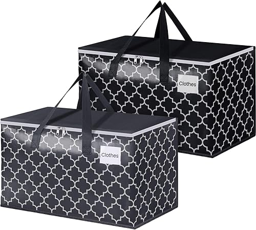 Miniatura 10 de Bolsas de mudanza extra grandes, bolsas de almacenamiento resistentes con cremallera superior y asas resistentes, suministros de mudanza