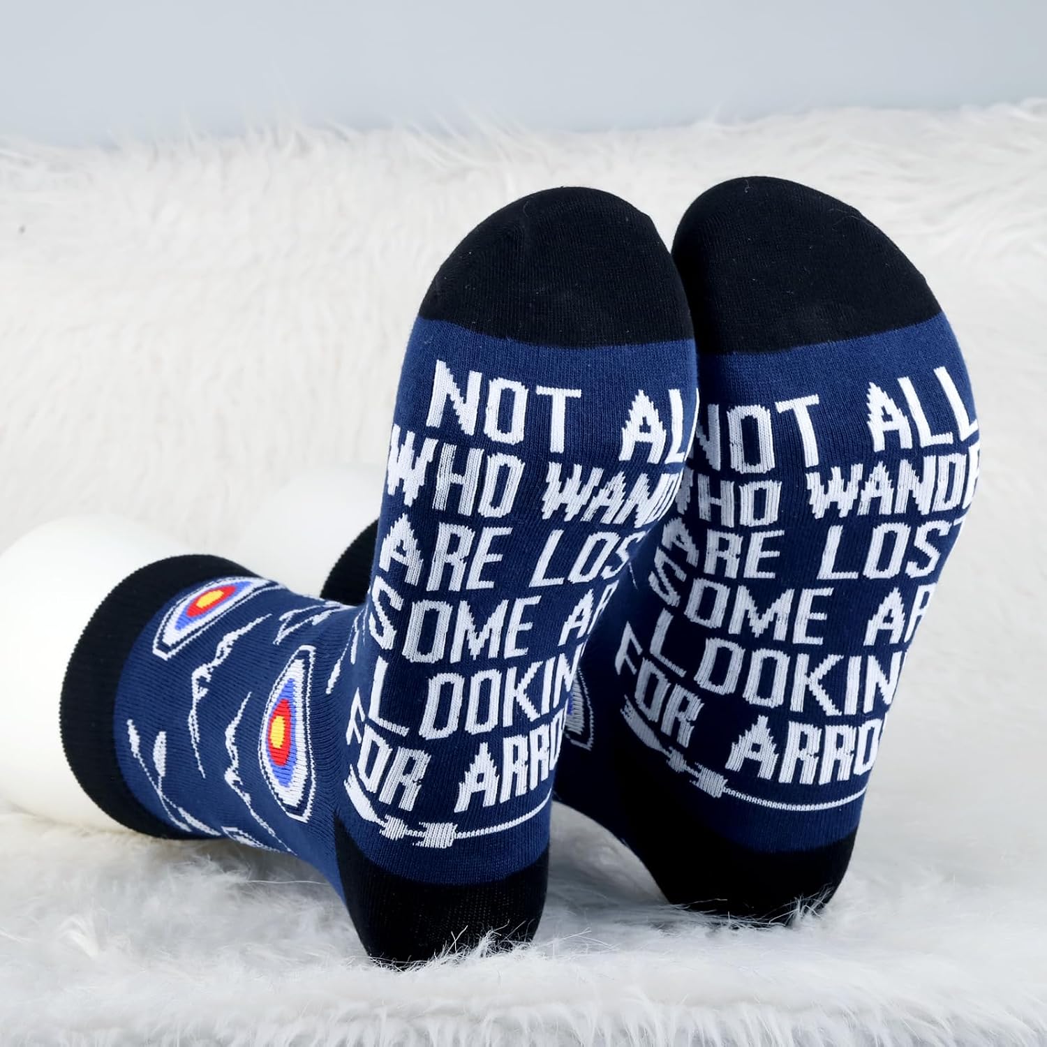 MBMSO Funny Archer Gifts 2 Pairs Archery Socks Gifts for Archery Lovers Archery Coach Gifts Archery Hunter Socks Arrow Gifts