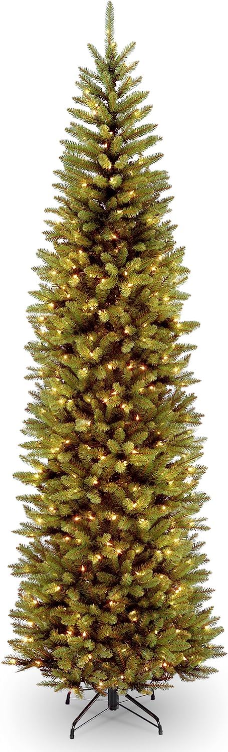 National Tree Company 10 ft Pre-Lit Kingswood Fir Slim Artificial Christmas Tree