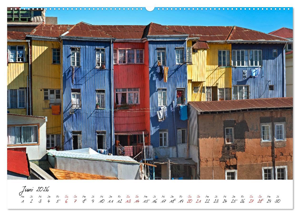 Die Farben von Valparaíso (Wandkalender 2026 DIN A2 quer), CALVENDO Monatskalender: Die Farben und Wandmalereien von Valparaíso (CALVENDO Orte)