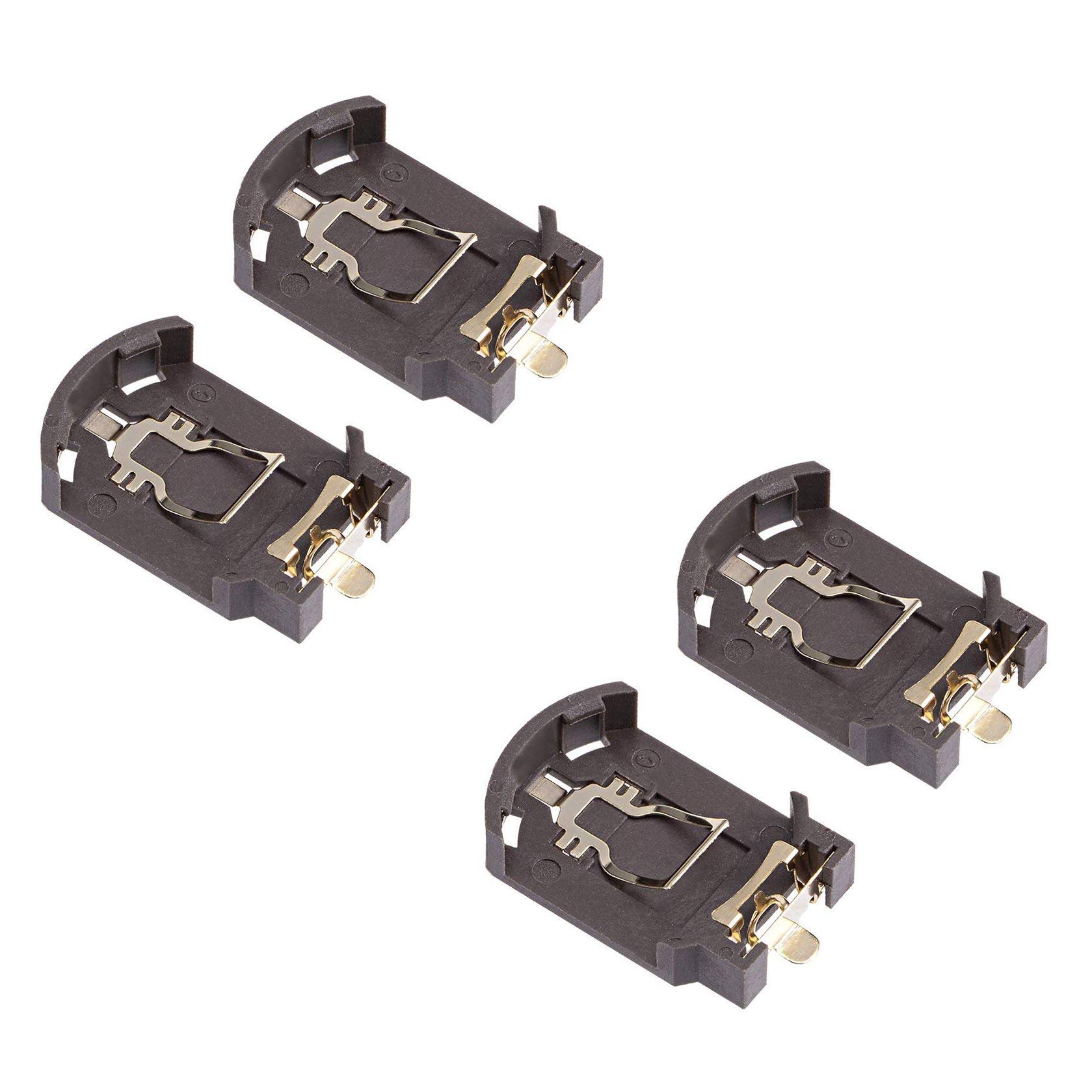 Plastic CR2032 Cell Battery Holder Horizontal Coin Button Container Case Brown,Pack of 40 (Pack of 40)