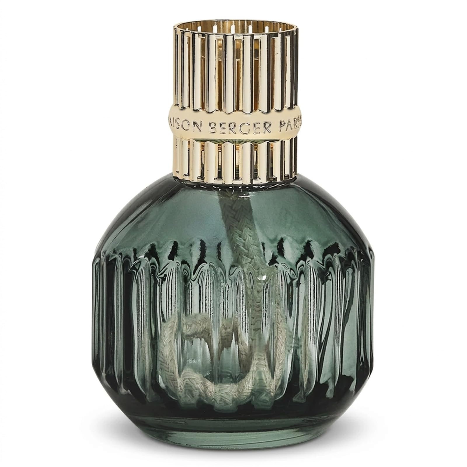MAISON BERGER Lampe Berger Cannelo – Lampe à Catalyse, Verre Laqué Vert, Monture Dorée, 284 ML – Éliminateur d'Odeurs & Parfum d'Intérieur - Vendue sans Parfum