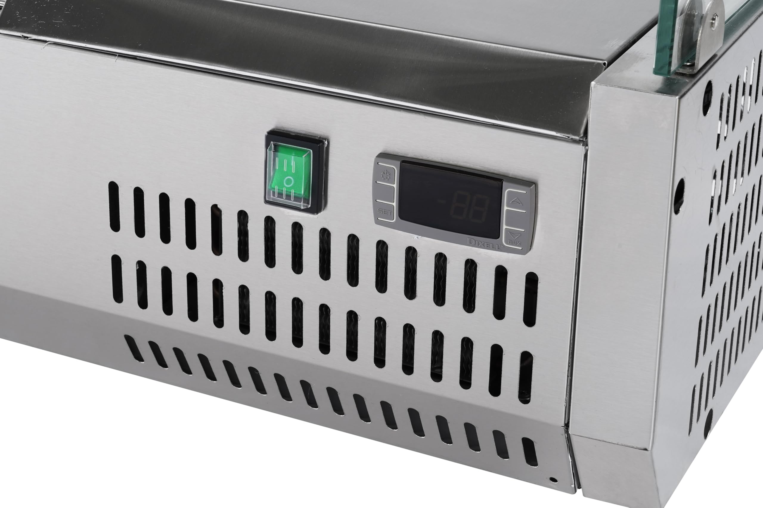 METRO Professional Vetrina refrigerata GHS2150, acciaio inox/vetro, 150 x 39.5 x 43.5 cm, 52 L, 135 W, compatibile con GPT2100, argento