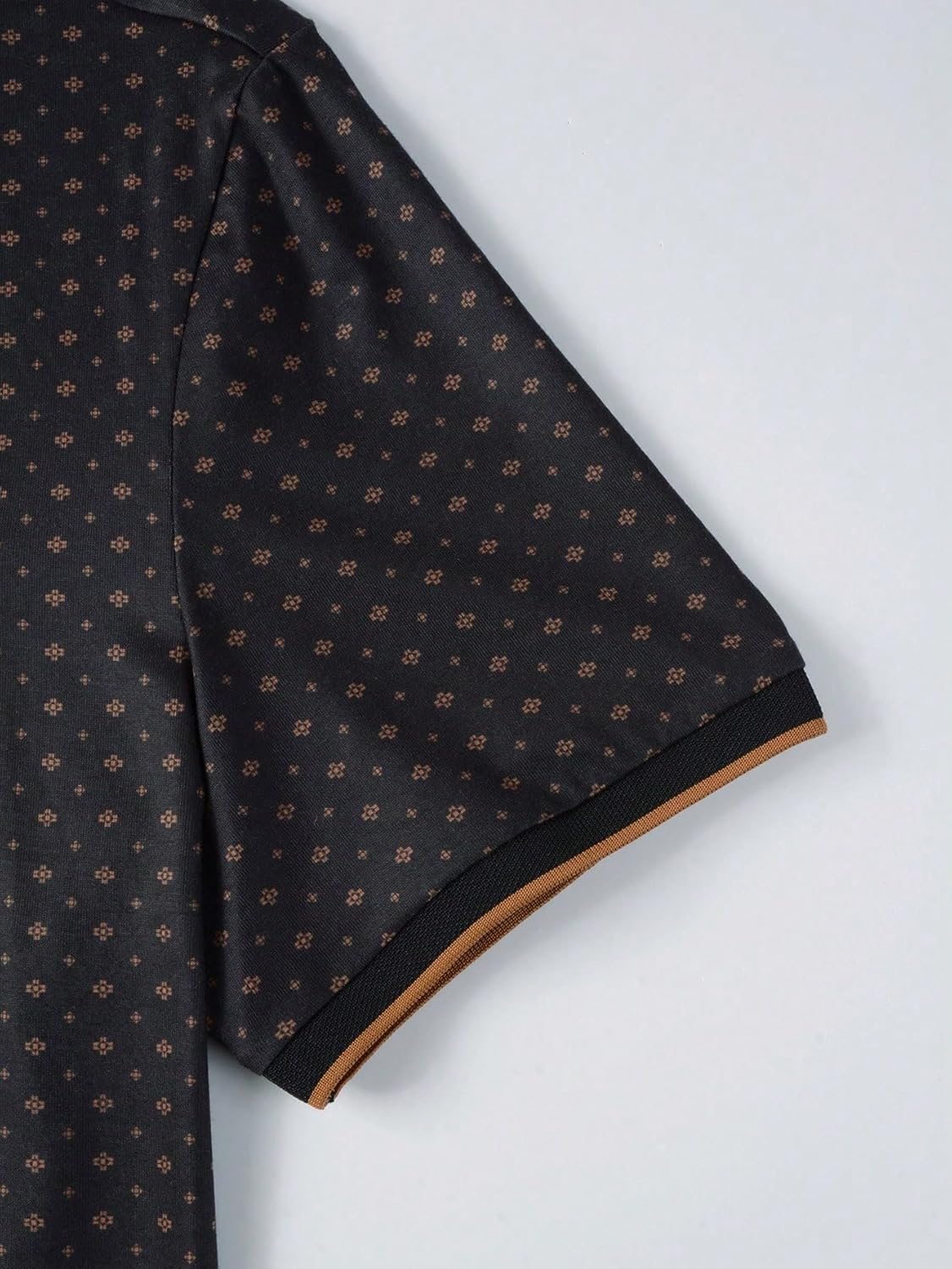 WDIRARA Men's Golf Polo Shirts Button Front Allover Print Tennis Shirts Collared Neck Casual Work T-Shirt - Image 6