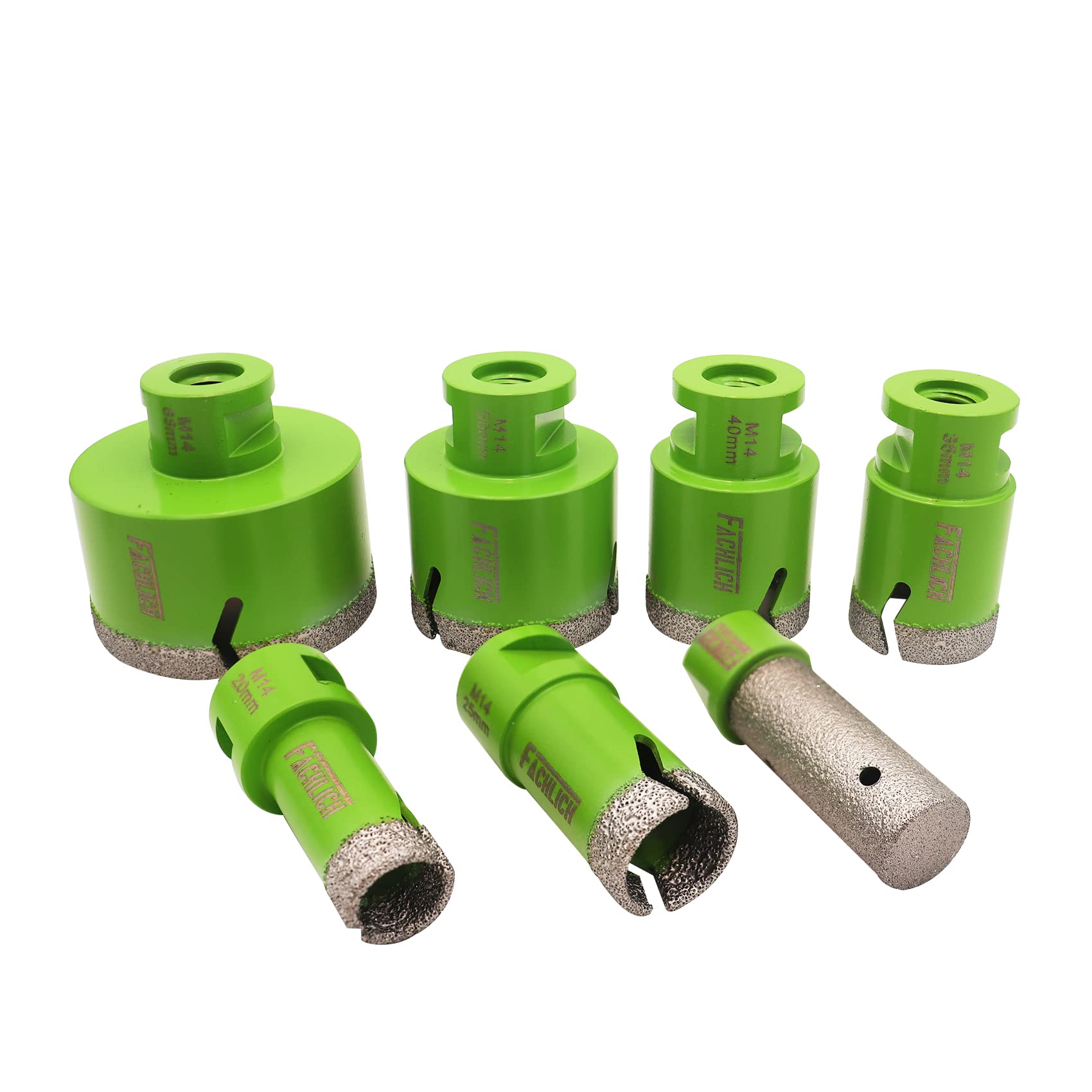 FACHLICH Diamond Drill Core Bits Set 20/25/35/40/50/68mm with 20mm Diamond Finger Bit Vacuum Brazed M14 Connection for Tile Porcelain Granite Marble โ image 1