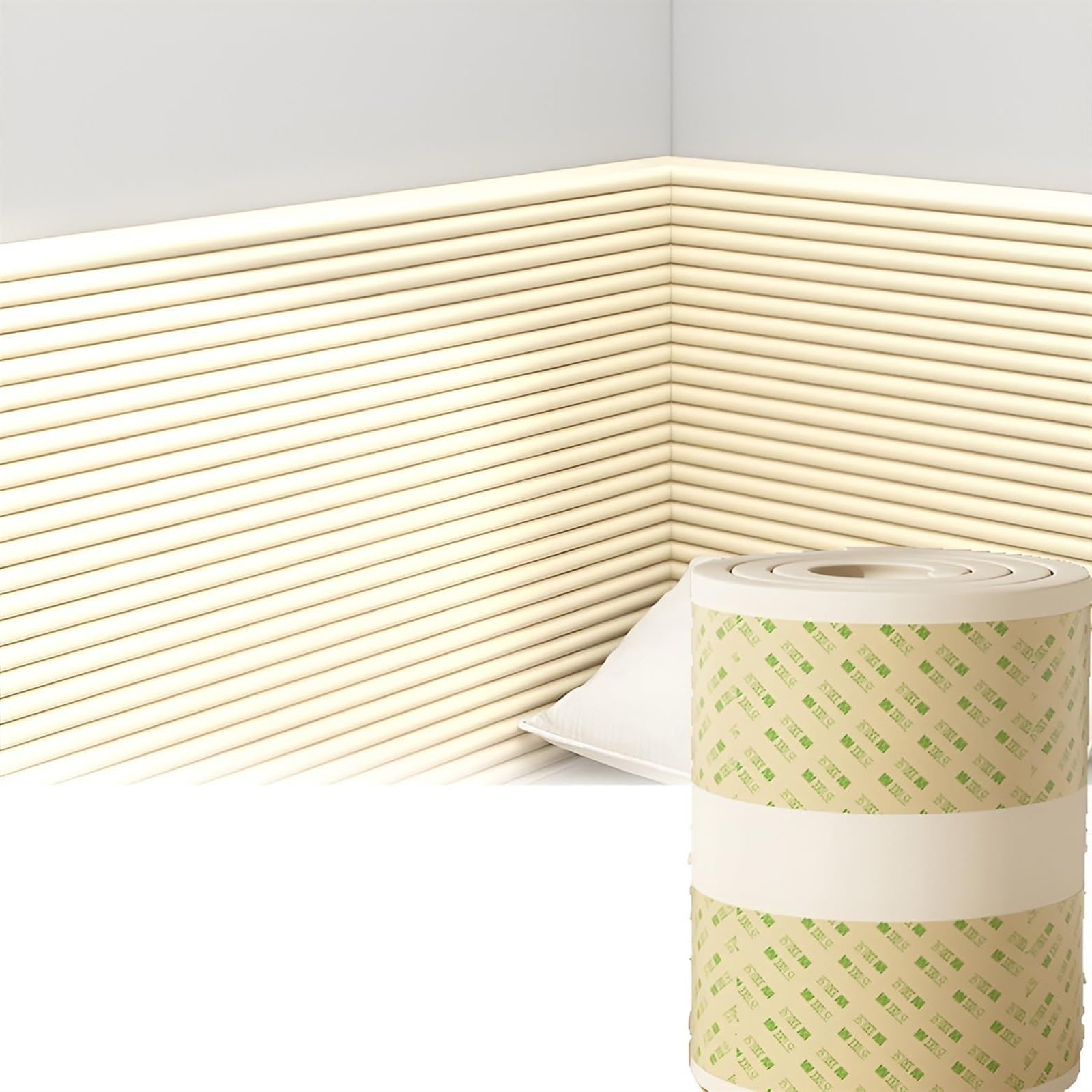 Panneau Tete de Lit à Coller, Rembourrage Mural Anti-Collision pour Enfants, 20x200cm Panneaux Muraux Rembourrés, Contre Le Froid/Chaleur Isolation, Facile à Installer(Off White,6pcs)