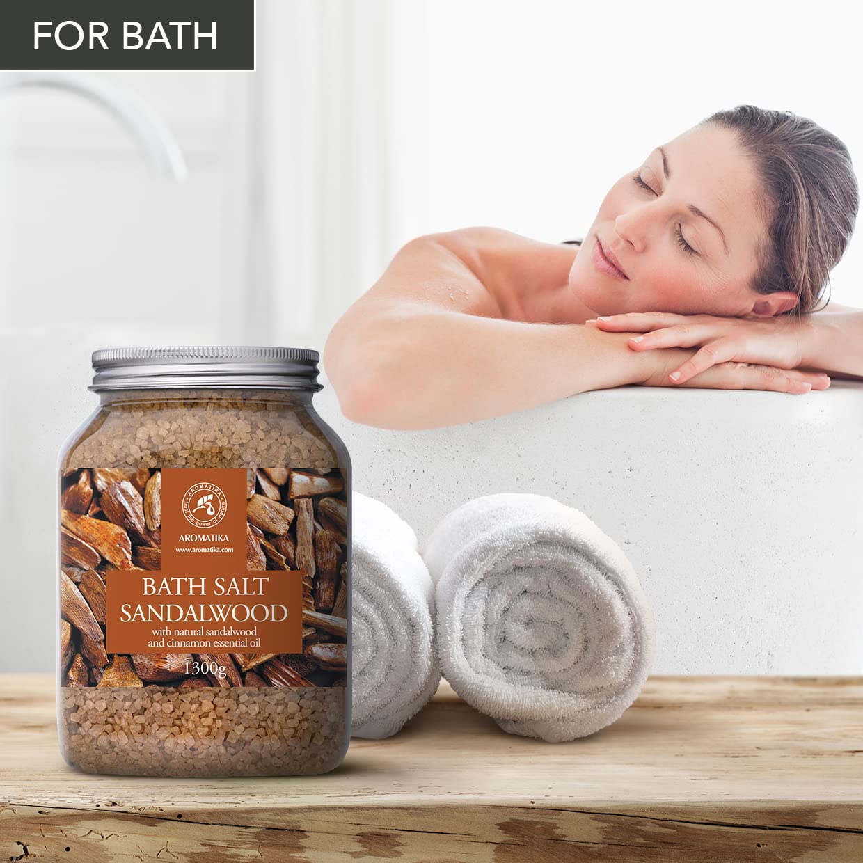 Calming Bath Salts 1300g - 1.3 Kg - W-Sandalwood & Lavender