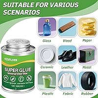 Vista 6 de Super Glue, pegamento transparente con pincel, adhesivo fuerte multiusos de 4 oz, pegamento super instantáneo multiusos para madera, cerámica