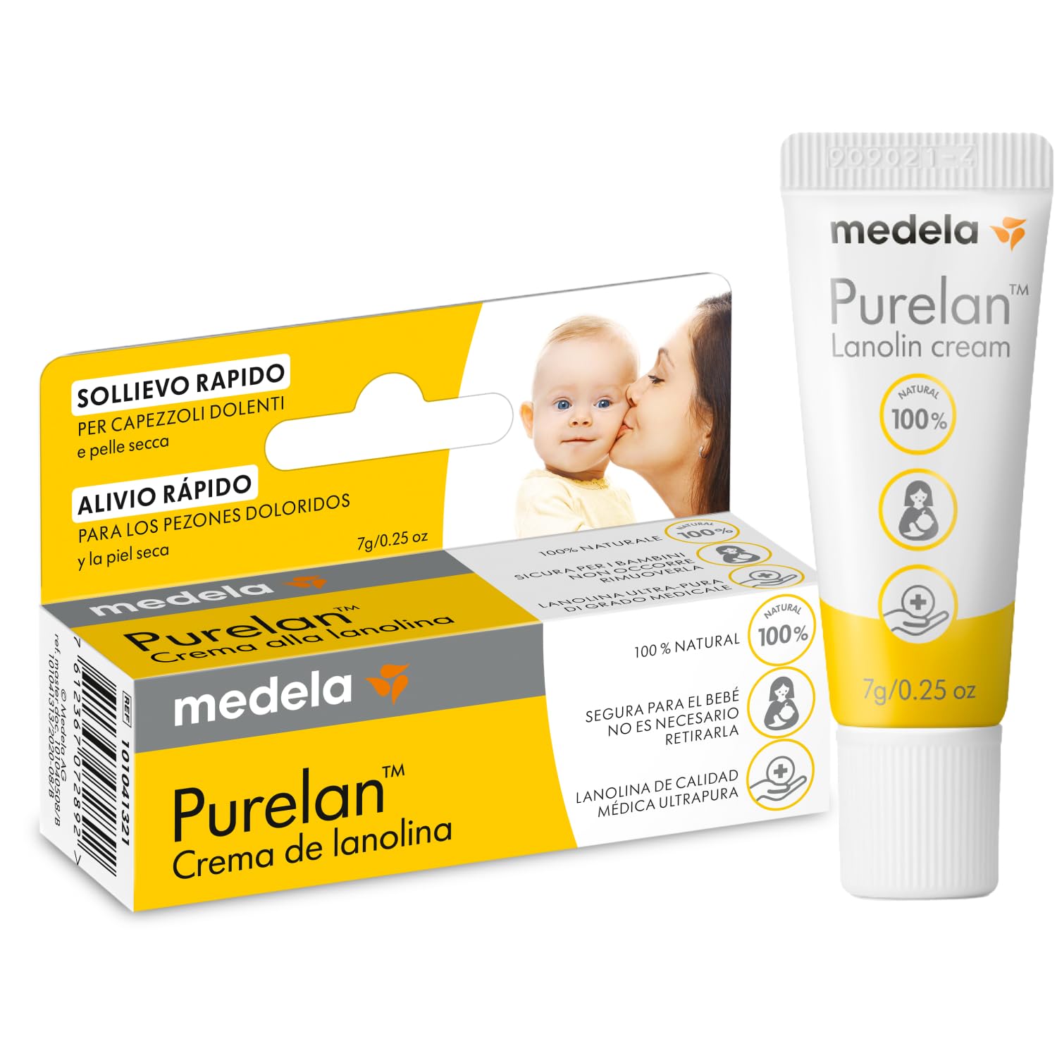 Medela Purelan Brustwarzensalbe aus 100% Lanolin, 7 g Ungüento