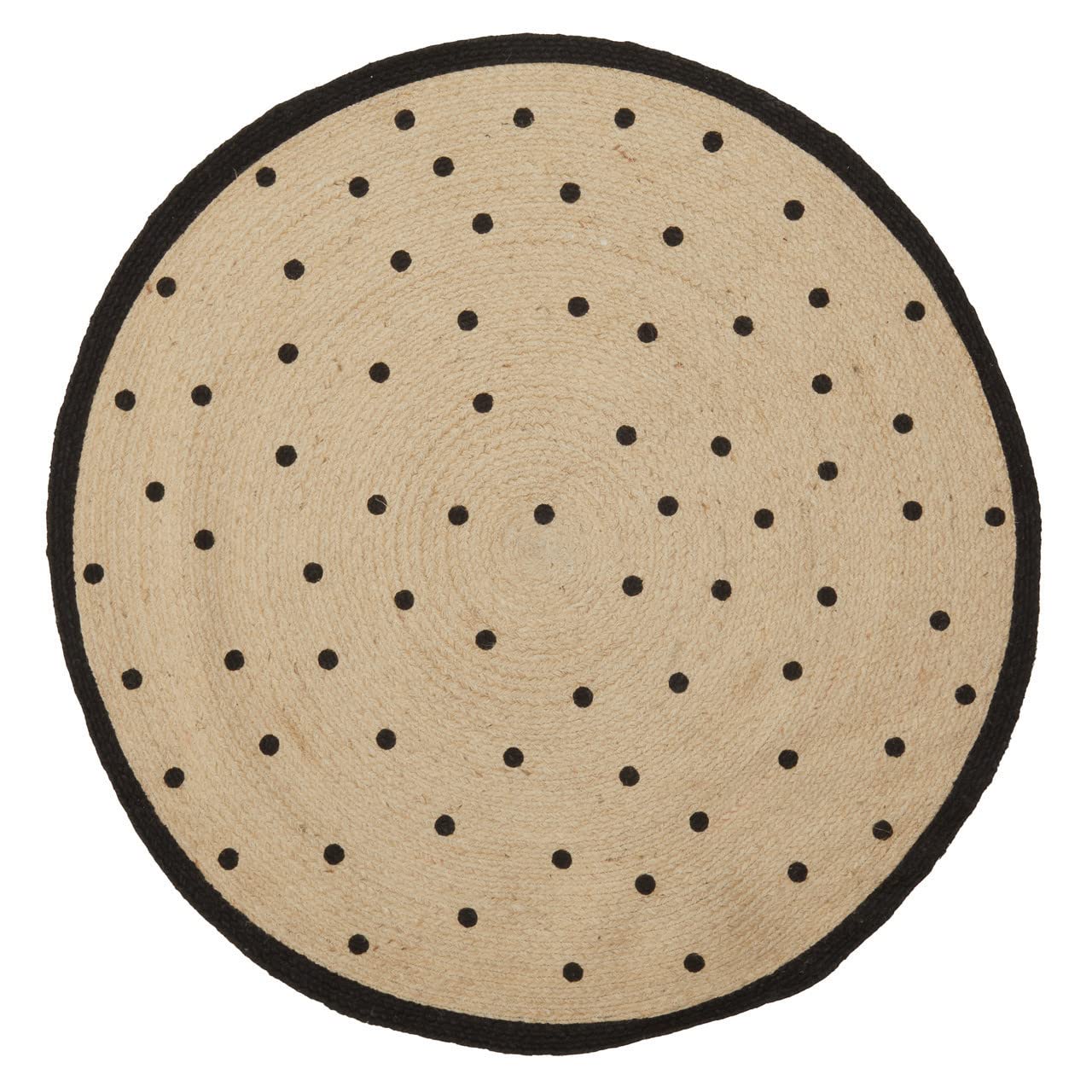 Kids Round Rug - Black & White