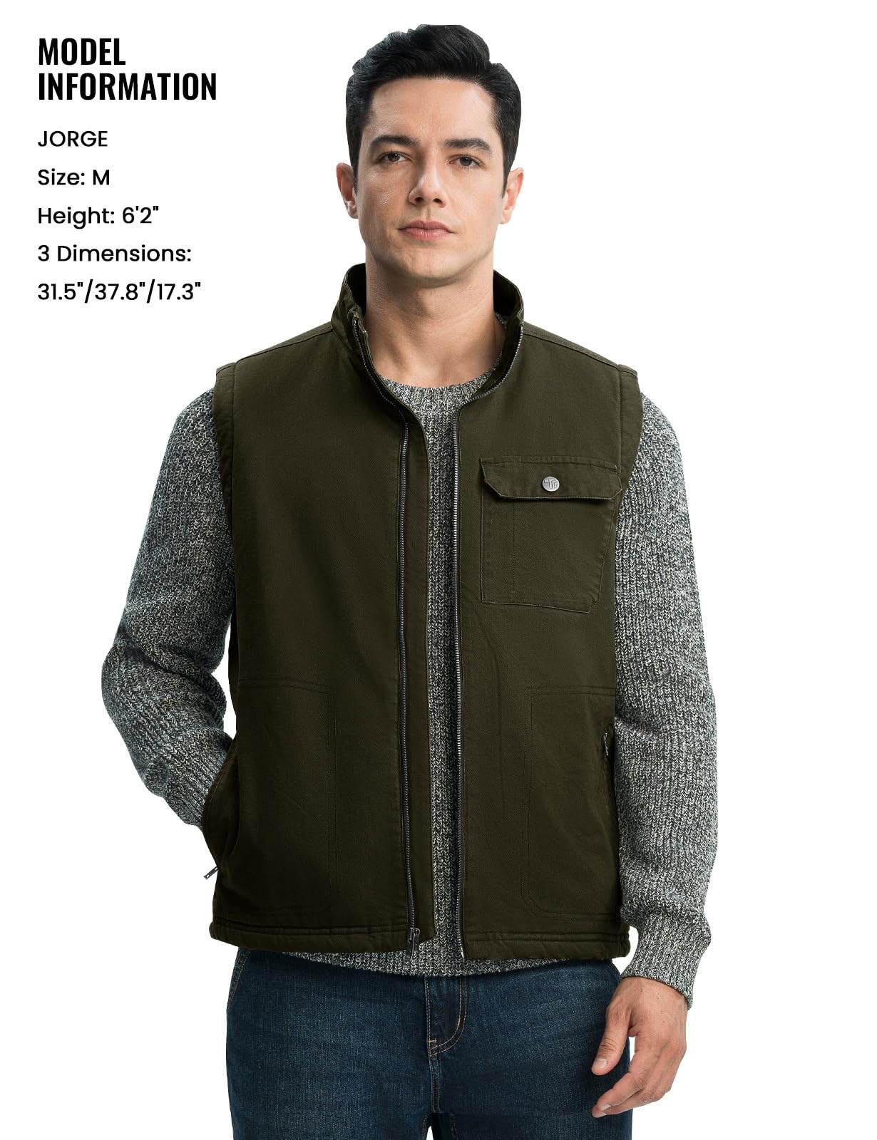 Rdruko Herren-Winterweste, Oberbekleidung, Sherpa-Futter, Fleece, warme Baumwolle, Arbeit, Freizeitweste