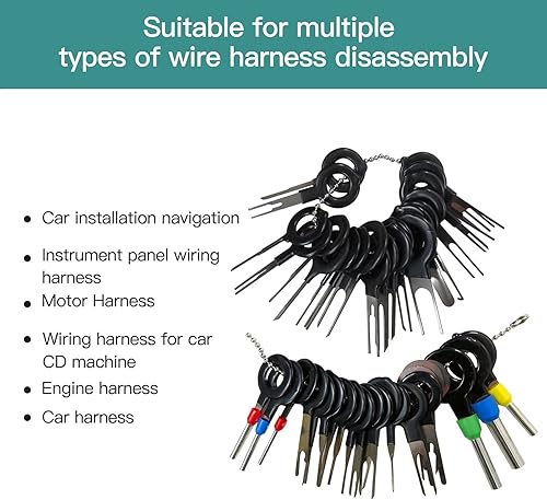 Miniatura 6 de JRSMART Kit de herramientas de extracción de terminales, 82 piezas, herramienta de desfilado, conector eléctrico, kit de herramientas de extracción