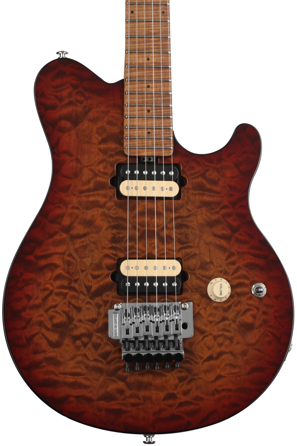 Buy Ernie Ball Music Man Axis Electric Guitar Roasted Amber Quilt