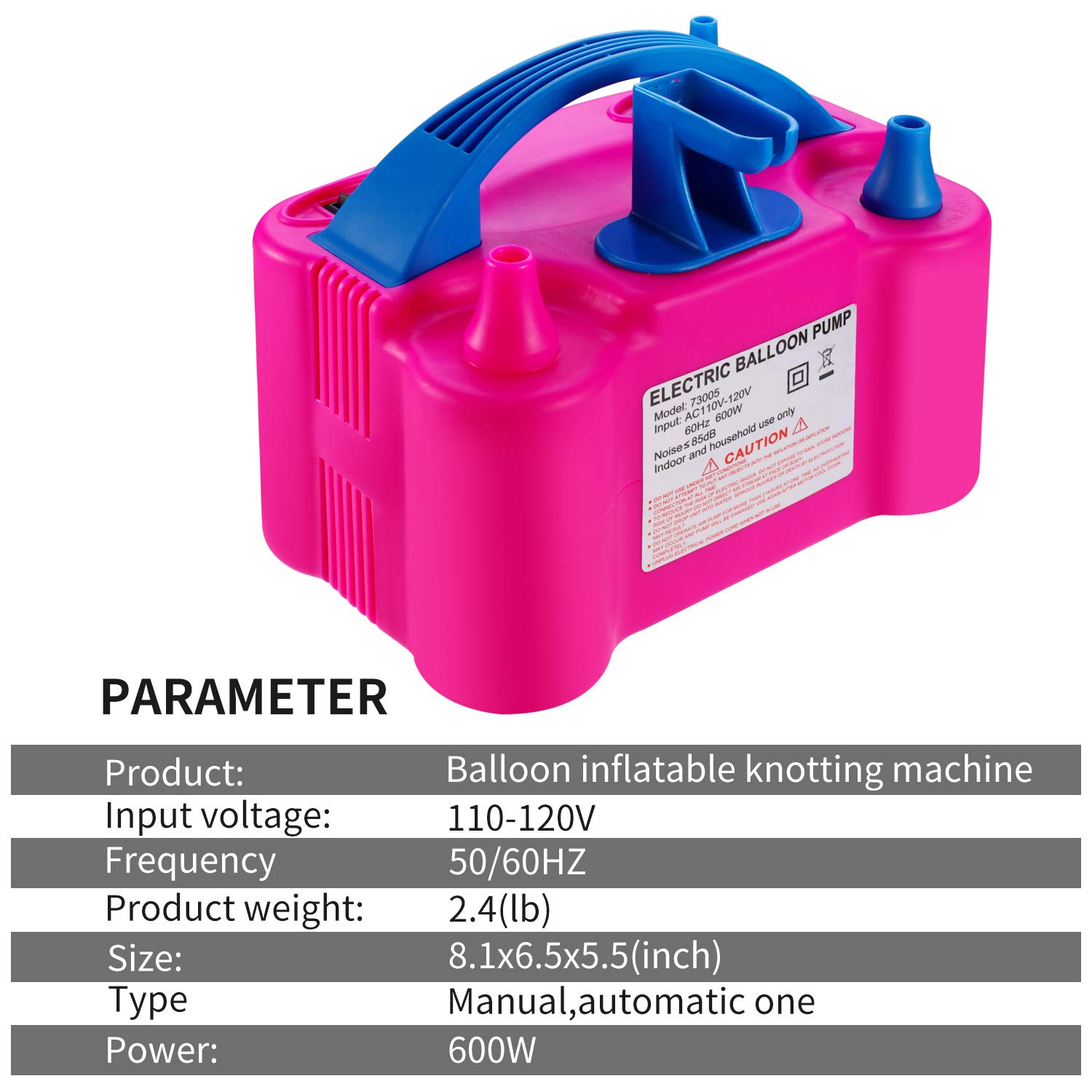 PCFING Electric Air Balloon Pump and Balloon Tying Tool in One, Portable Dual Nozzle Electric Balloon Blower Air Pump Balloons Inflator with Tying Tool on Pump for Decoration, Party and Save Time